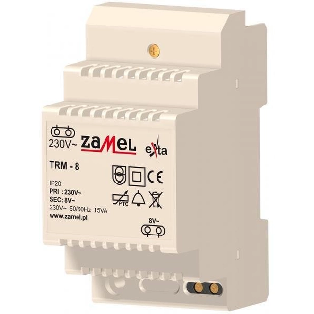 Trafo 230/8V AC 15VA TÜÜP:TRM-8