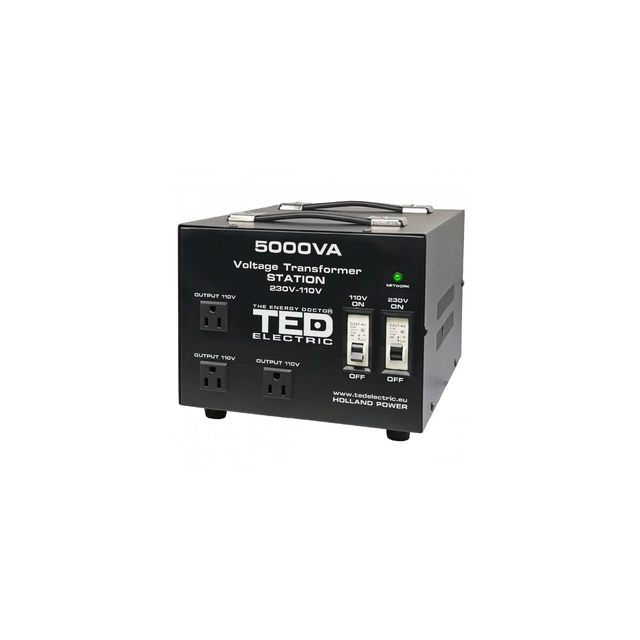 Transformator 230-220V do 110-115V 5000VA/4000W z obudową TED000255