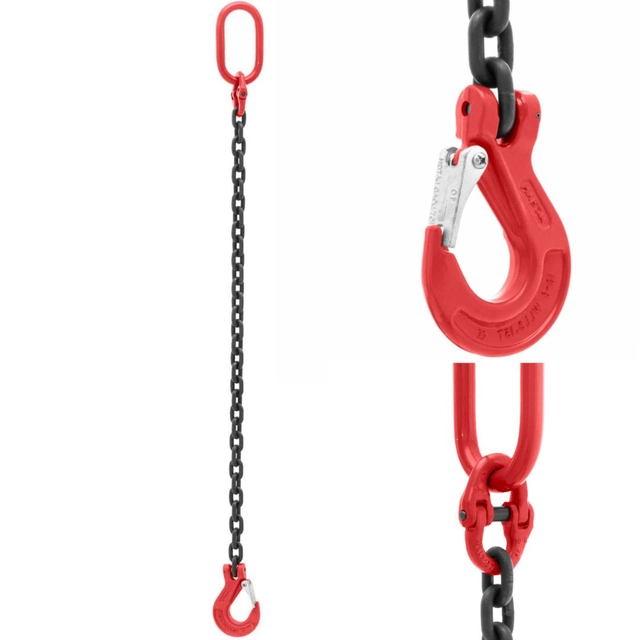 Transport chain sling 1-cięgnowe with hook 1 m 3150 kg