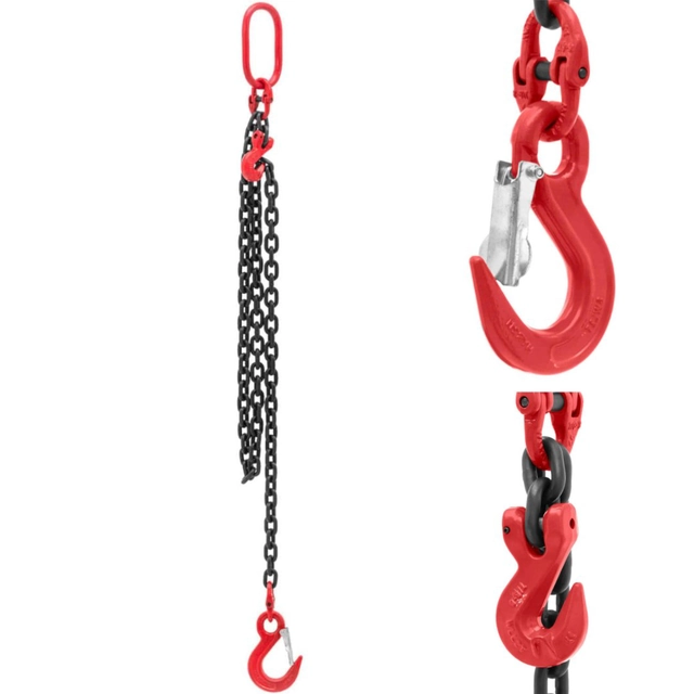 Transport chain sling 1-cięgnowe with hook and length adjustment 2 m 2000 kg