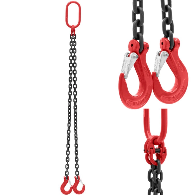 Transport chain sling 2-cięgnowe with hooks 2 x 1 m 2800 kg