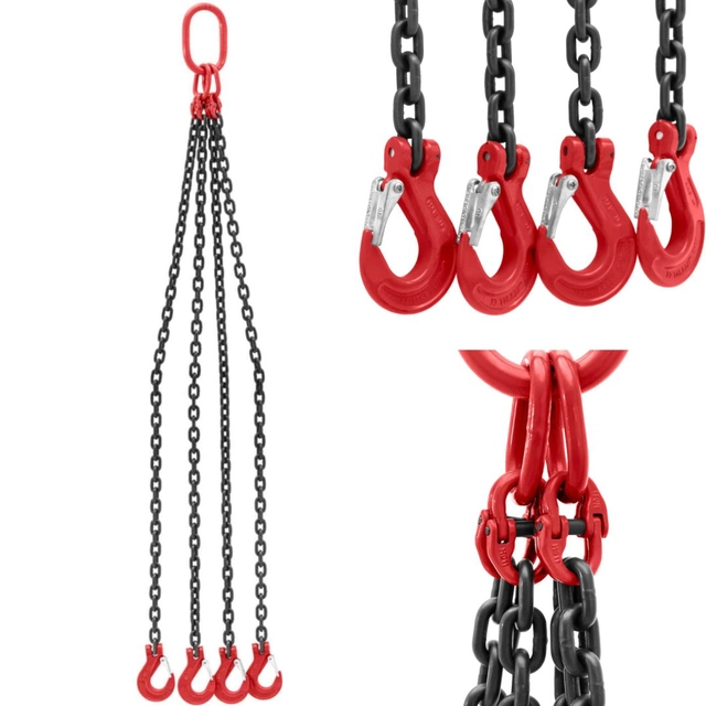 Transport chain sling 4-cięgnowe with hooks 4 x 1.5 m 5000 kg