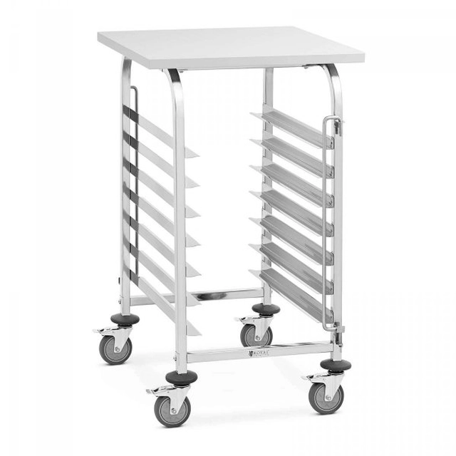 Transport trolley - 7 trays + shelf - stainless steel ROYAL CATERING 10012794 RCTW 7 TB