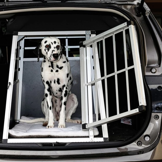 Transportkasse af aluminium til hunde, 54 × 69 × 60 cm,