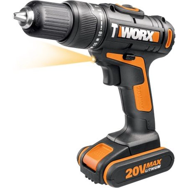 Trapano avvitatore Worx WX371.1 20 V 2 x batteria 2 Ah