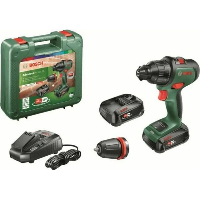 Trapano Bosch Trapano combinato a batteria Bosch AdvancedImpact 18 (verde/nero, custodia 2x batteria agli ioni di litio 2.5Ah,, POWER FOR ALL ALLIANCE)