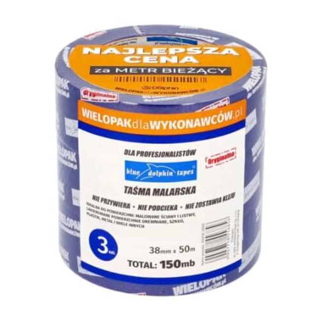 Tre-pack Blue Dolphin målarband 38mmx50mb