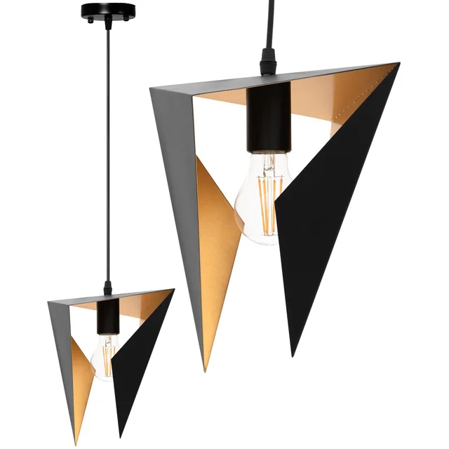 TREANGULÄR GEOMETRISK TAKLAMPA APP253-1CP SVART