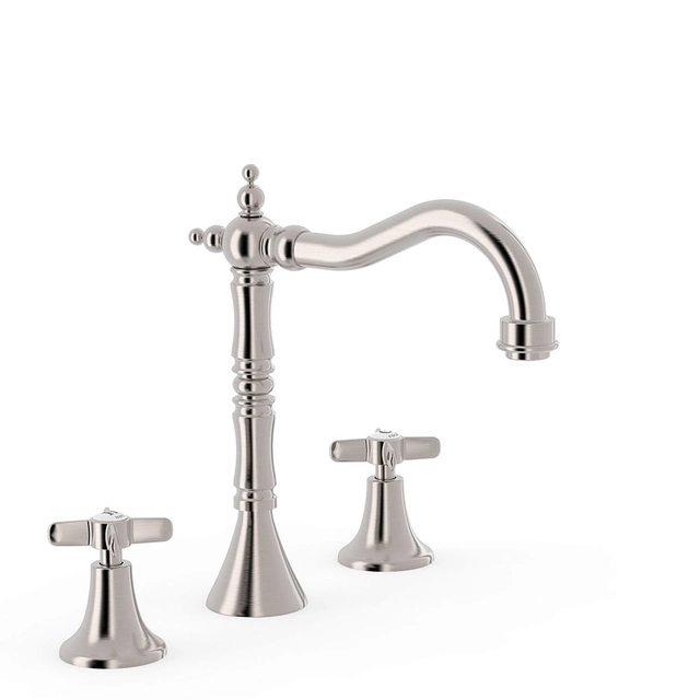 Tres Classic double-lever washbasin tap steel 24210501AC