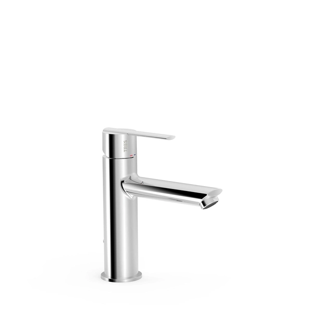 Tres Lex-Alp chrome washbasin mixer with automatic waste 186203