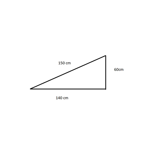 Triangle de montage - un ensemble d'éléments à fabriquer.Angle d'inclinaison 23 degrés, panneaux verticaux