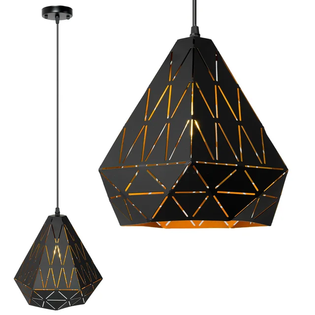 TRIANGULAR GEOMETRIC CEILING LAMP APP252-1CP BLACK