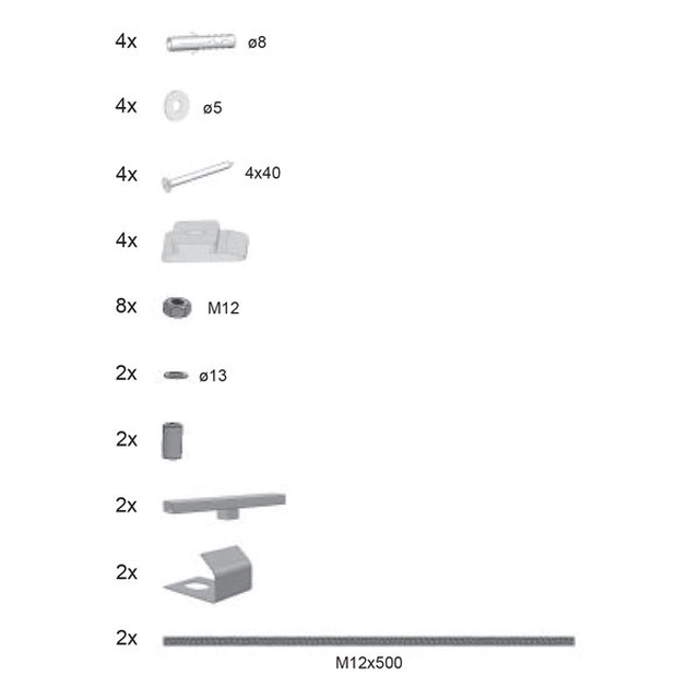 Trim plate Ravak mounting kit, U series