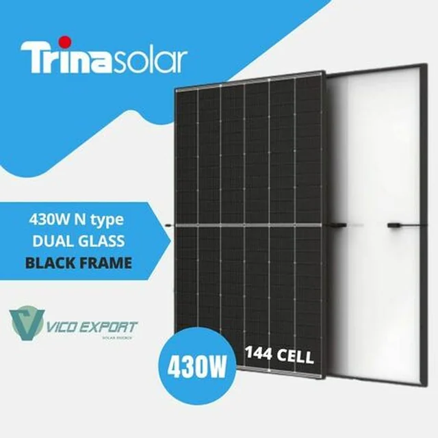 Trina Solar TSM-430-NEG9R.28 Vertex S+ N-Type // Trina Vertex S+ 430W päikesepaneel // Must raam