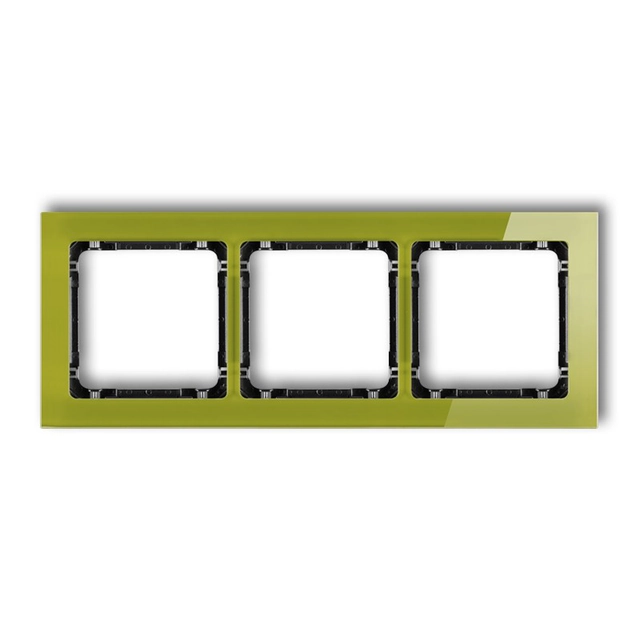 Triple universal frame - glass effect (green frame; black bottom) KARLIK DECO 2-12-DRS-3