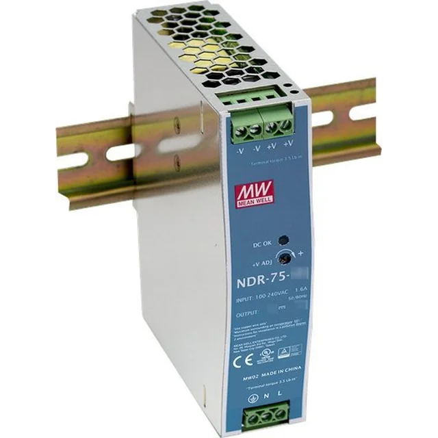 TRITON IESLĒGŠANAS BAROŠANAS APGĀDE DIN RAIL MEAN WELL NDR-75-48 48V/75W/1.6A