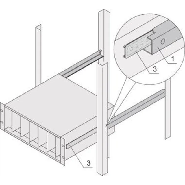 TRITON SCHROFF C-profile adapter for rack-mounted module supports, 355 mm