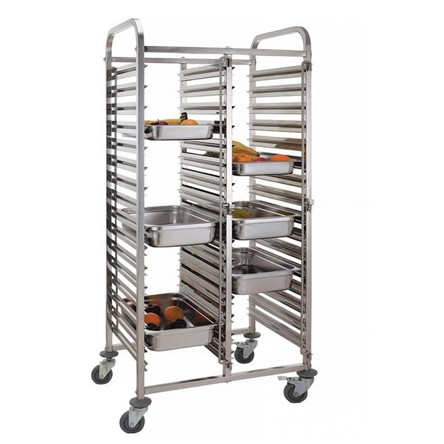 Trolley voor transport van containers - dubbel 30x GN 1/1