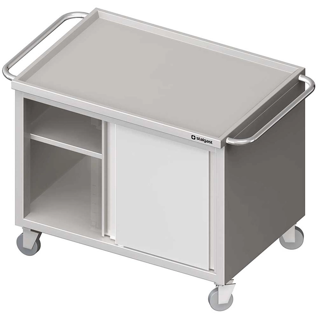 Trolley with cabinet, sliding doors 1000x600x850 mm