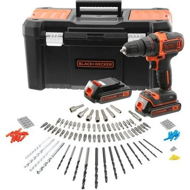 τρυπάνι/οδηγός Black&Decker BCK186D2KA 18 V 2 x μπαταρία 2 Ah