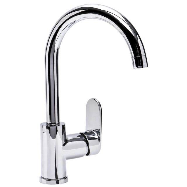 Tube single-hole standing sink tap with side lever, chrome