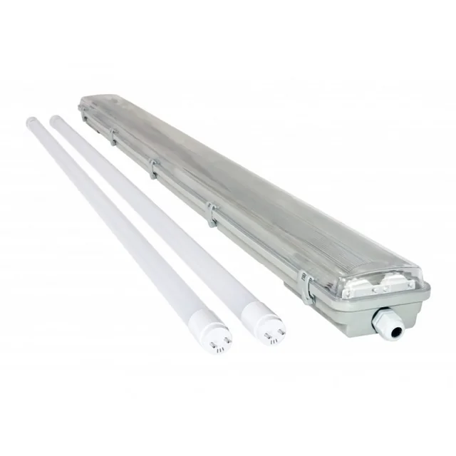 Tubo de luz LED T-LED 2x18 W, 5000 lm, 120 cm, IP65 - 130lm/w Cor da luz: Branco diurno