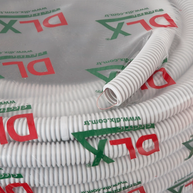 Tubo flexible (copex) D16, Libre de halógenos, retardante de llama, con cable de tracción - DLX