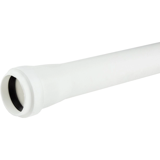 Tubo sanitario PP-HT 32mm con casquillo para alcantarillado interno, blanco