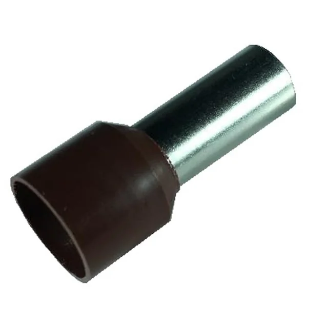 Tubular insulated pins terminal electrical slippers 25mm² brown set 100 pieces