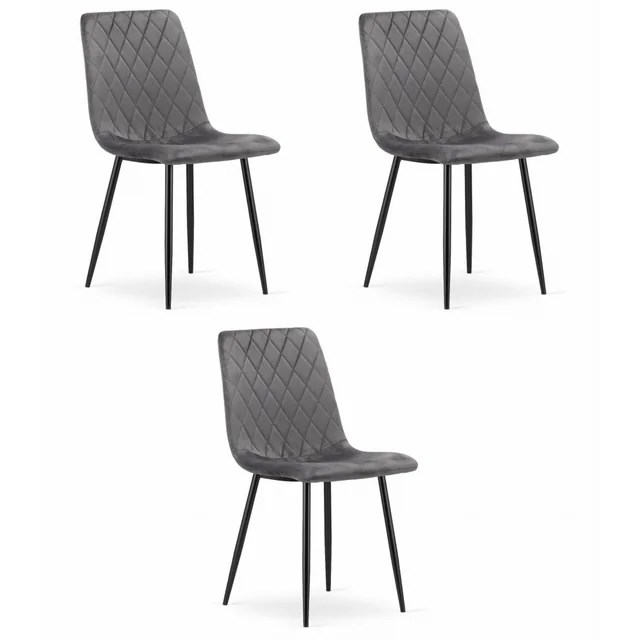 TURIN chair - dark gray velvet x 3