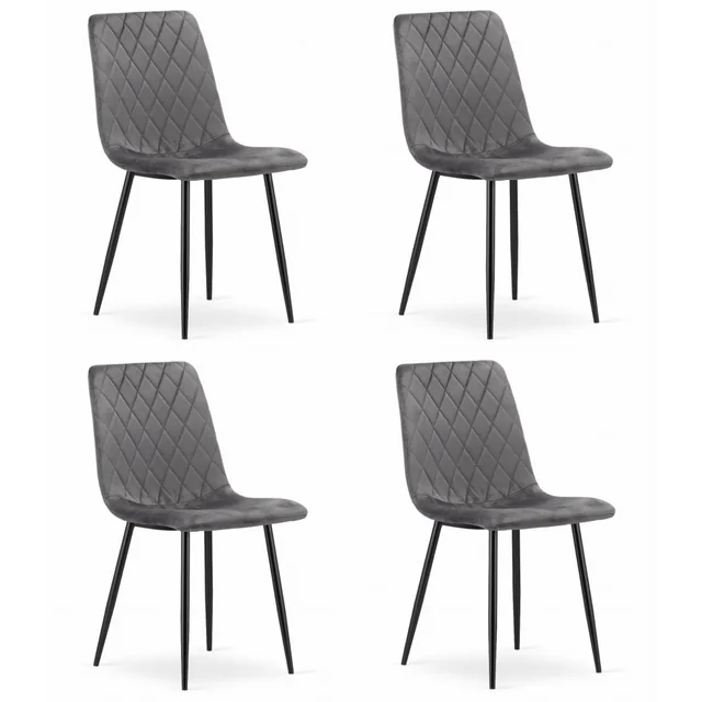 TURIN chair - dark gray velvet x 4