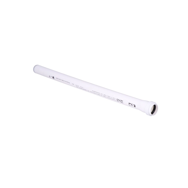 Tuyau d&#39;égout interne PP-HT 32x1.8x500 gobelet, sanitaire blanc