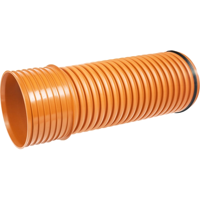 Tuyau d'égout externe en PP K2-KAN DN/ID 400x3000 SN8, raccord ondulé 2-warstwowa, avec joint, orange