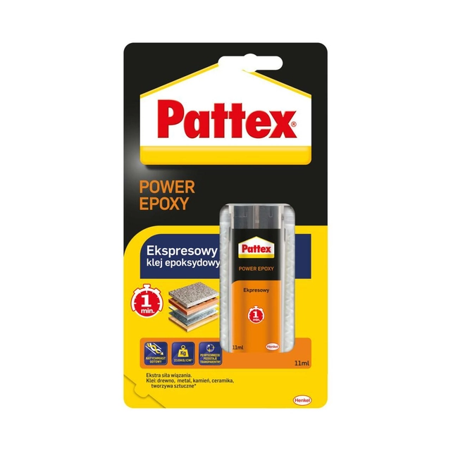 Tvåkomponents epoxilim Pattex Power Epoxy 11ml