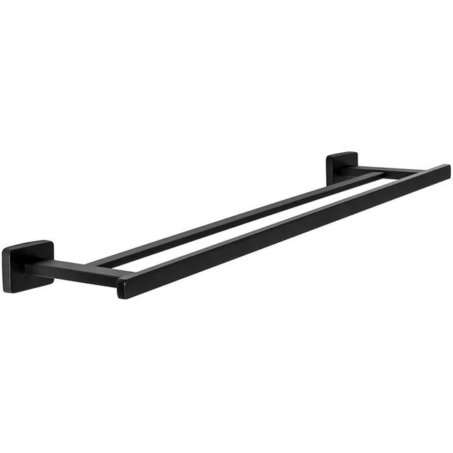 Two-arm bathroom towel rack black OSTE 02