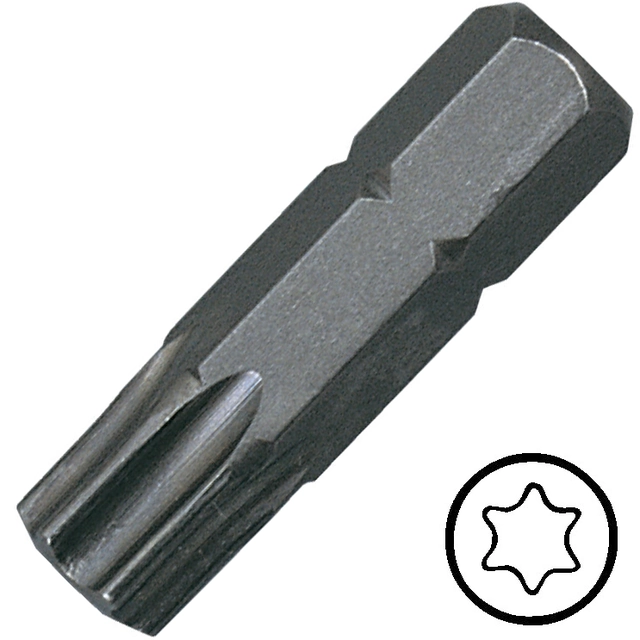 TX40 Torx screwdriver bit with 1/4 "hexagon fitting, 25 mm, 10 pcs / pack