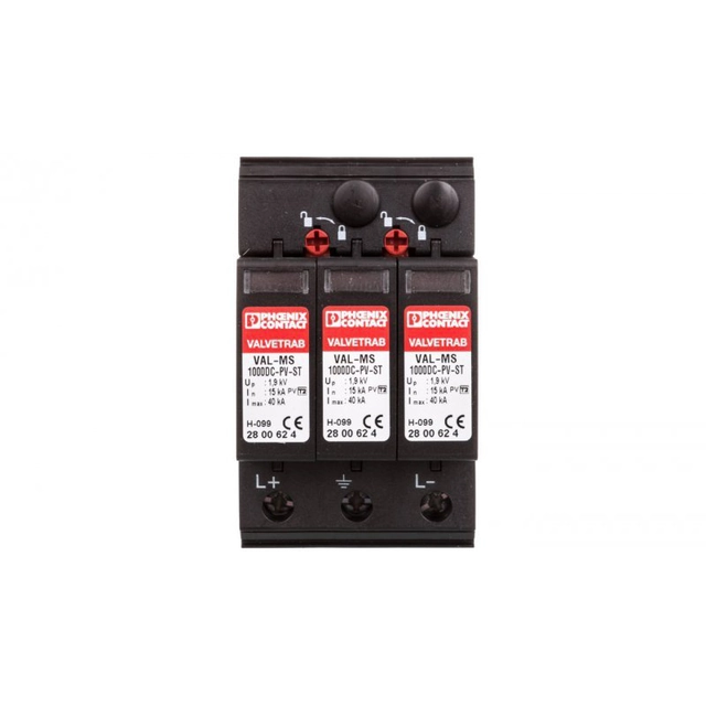 Type surge arresters 2 for PV DC VAL-MS systems 1000DC-PV/2+V 2800628