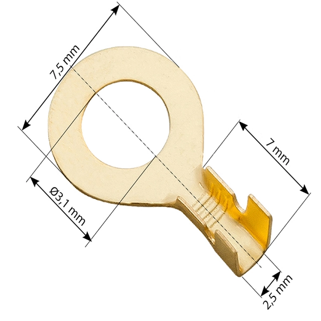 Uisoleret ringstik 3,1/7,5/7 100 Stk