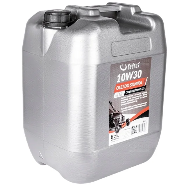 ULEI DE MOTOR CEDRUS 10W-30 BUTOI 20L PENTRU MOTOR COSITOARE, TRACTOARE, AGENȚI DE RĂDĂCARE, MĂTURĂTORI NAC, OLEO-MAC, STIHL, B&S Briggs & Stratton, HONDA, SUBARU etc. pentru motoare în patru timpi - EWIMAX -