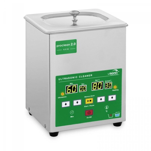 Ultraljudsrengöring - 2 liter - 60 W - Memory Quick Eco ULSONIX 10050022 PROCLEAN 2.0 ECO