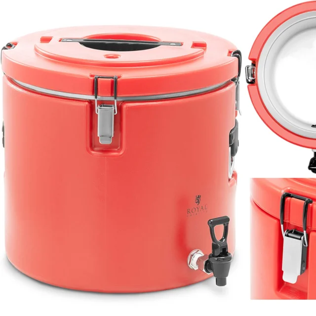 Uma garrafa térmica de catering com torneira para transportar bebidas 30 l