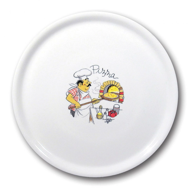 Un plato de pizza duradero en porcelana Speciale decorado 330mm - colocar 6szt.