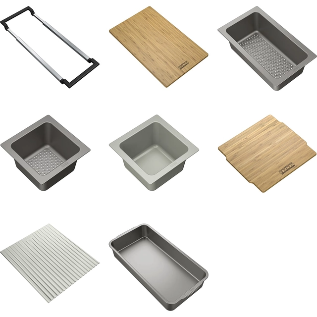 Un set di accessori per la lavatrice Franke All-In, set n. 5 (8 parti)