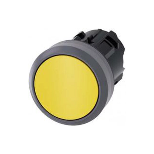 Unidade de botão Siemens 22mm plástico amarelo anti-retorno IP69k Sirius ACT (3SU1030-0AA30-0AA0)