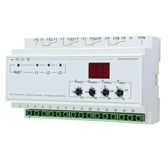 Universal automatisk elektronisk fasbrytare PEF-319