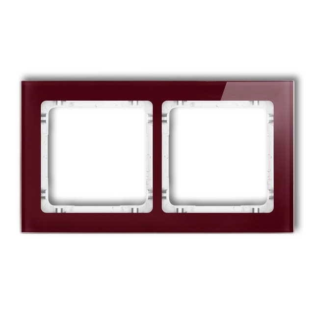 Universal double frame - glass effect (frame: burgundy; bottom: white) KARLIK DECO 14-0-DRS-2
