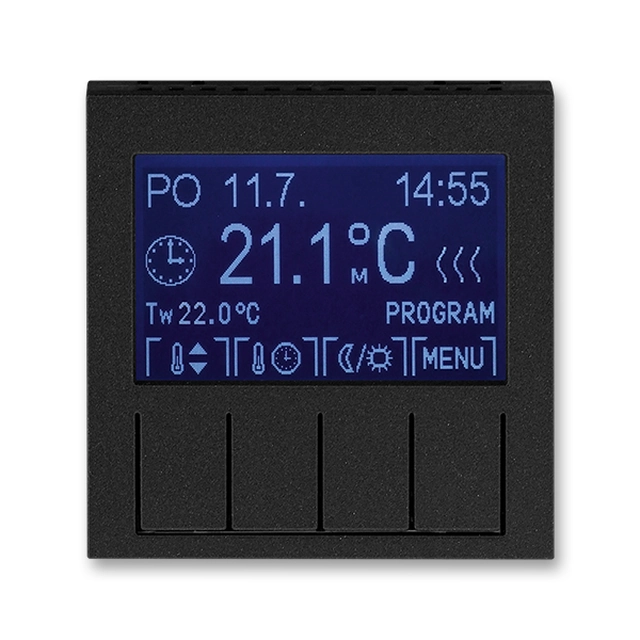 Universal programmable thermostat, onyx/smoke black, ABB Levit 3292H-A10301 63