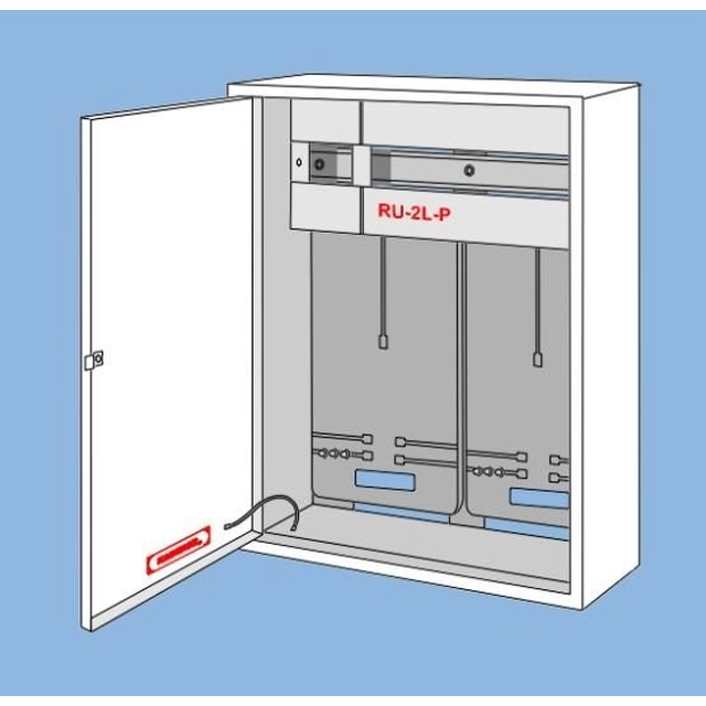 Universal switchgear RU-2L-P, place for 2 counterI 3F and 2x4+10 type s protection