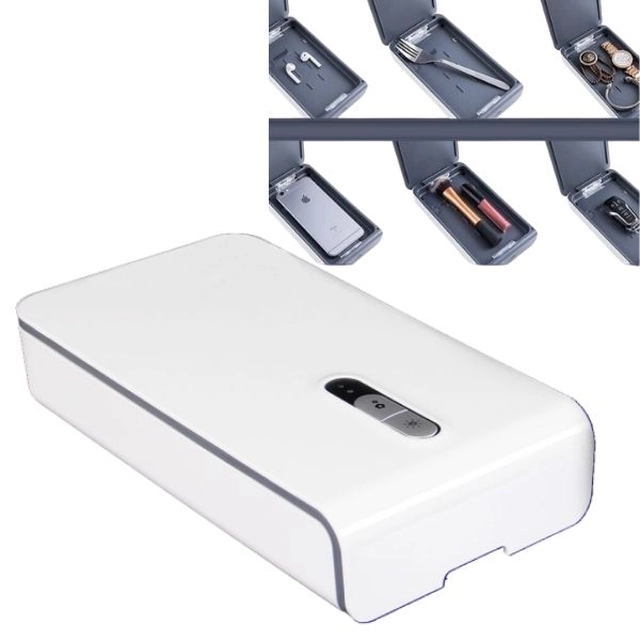 Universal UVC sterilization box white, wireless phone charging