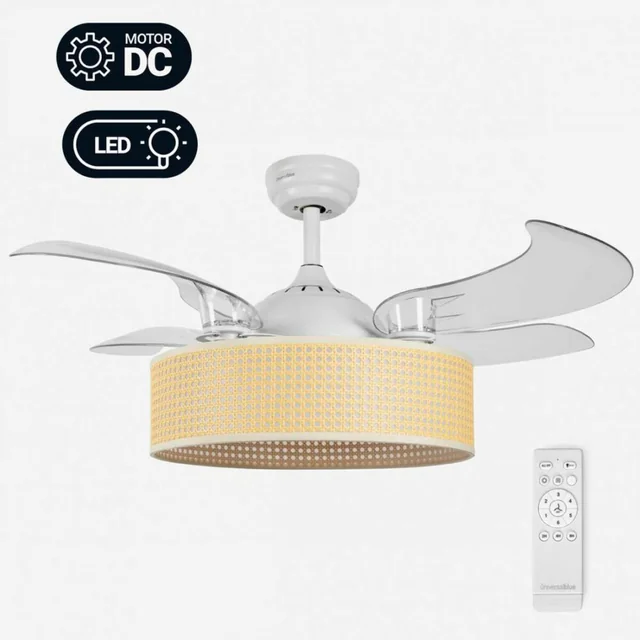 Univerzální modrý stropní ventilátor 292-UVT1339 65W